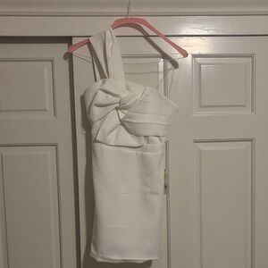 American Threads White One Shoulder Dress